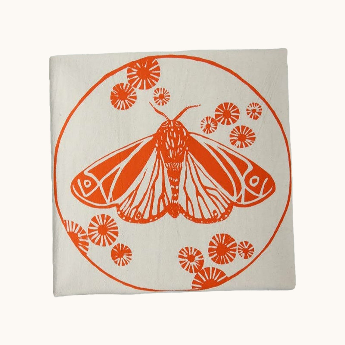 Organic Tiger Moth Tea Towel (Orange)