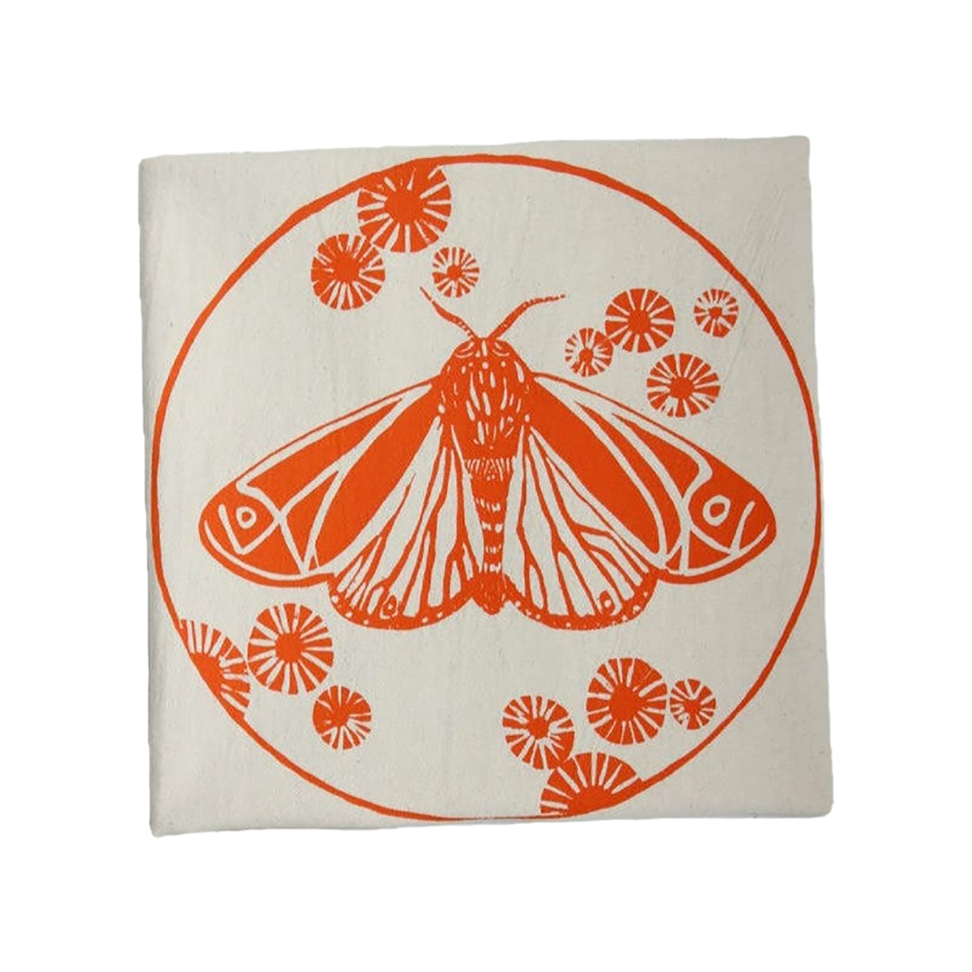 Organic Tiger Moth Tea Towel (Orange)