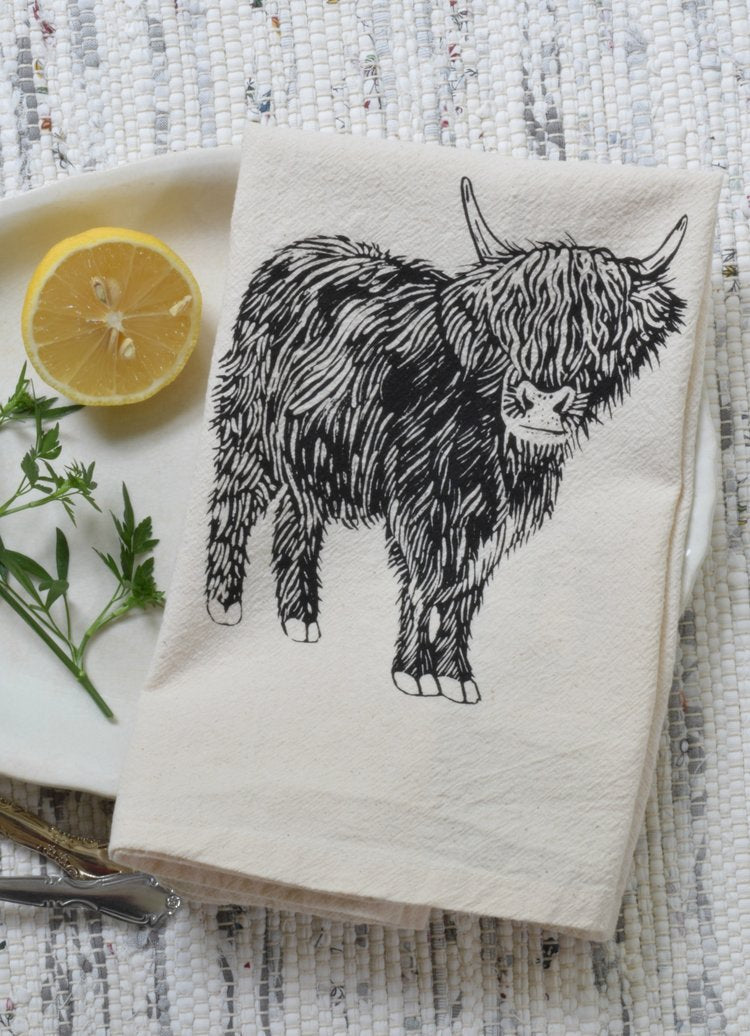 Set of 4 Highland Cow Cloth Napkins