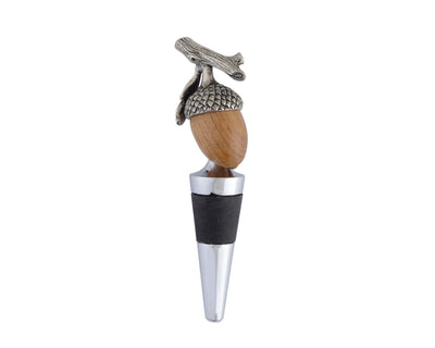 Pewter and Wood Acorn Bottle Stopper