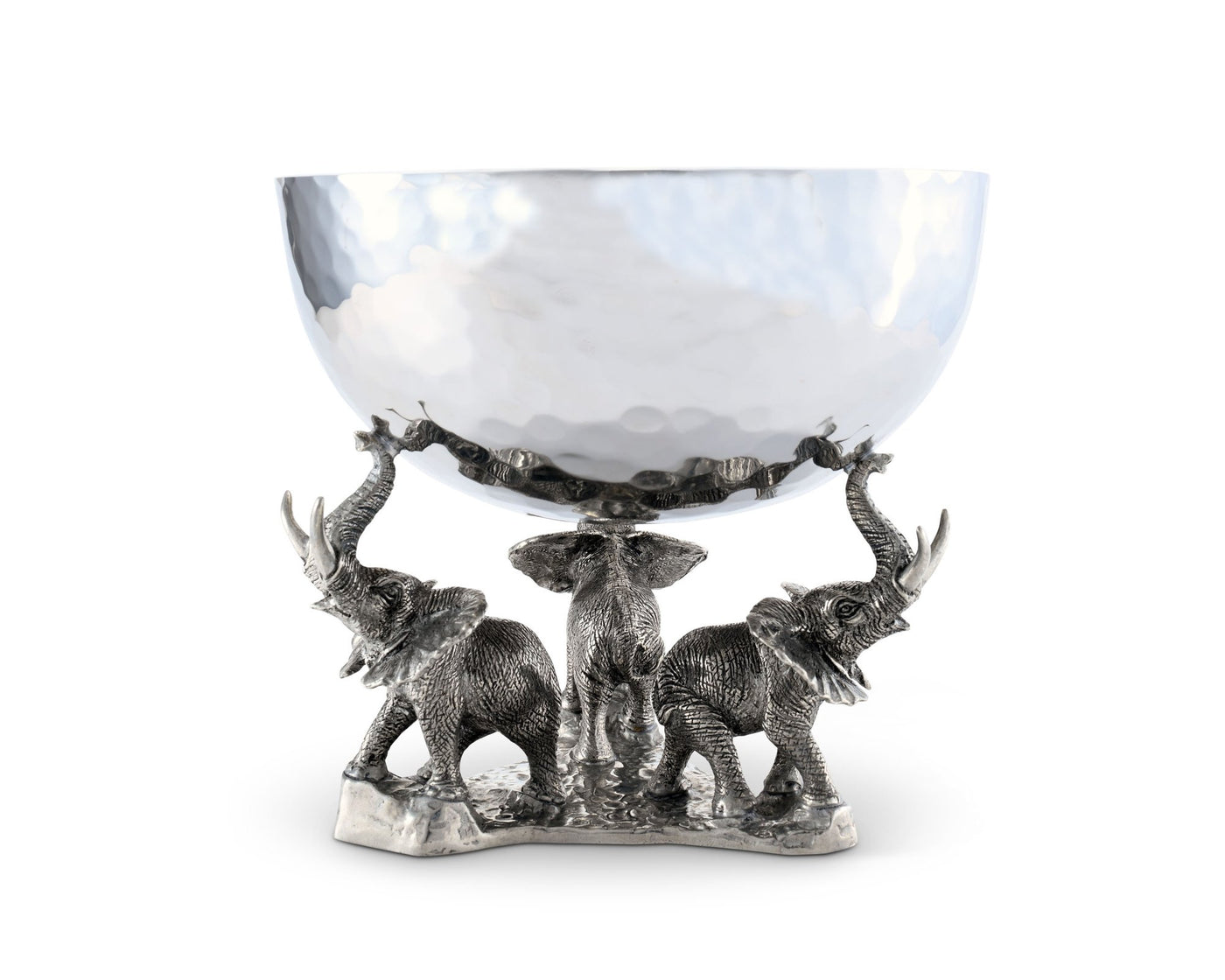 Elephant Stainless Steel & Pewter Nut Bowl