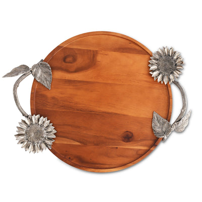 Sunflower Wood Serving Tray
