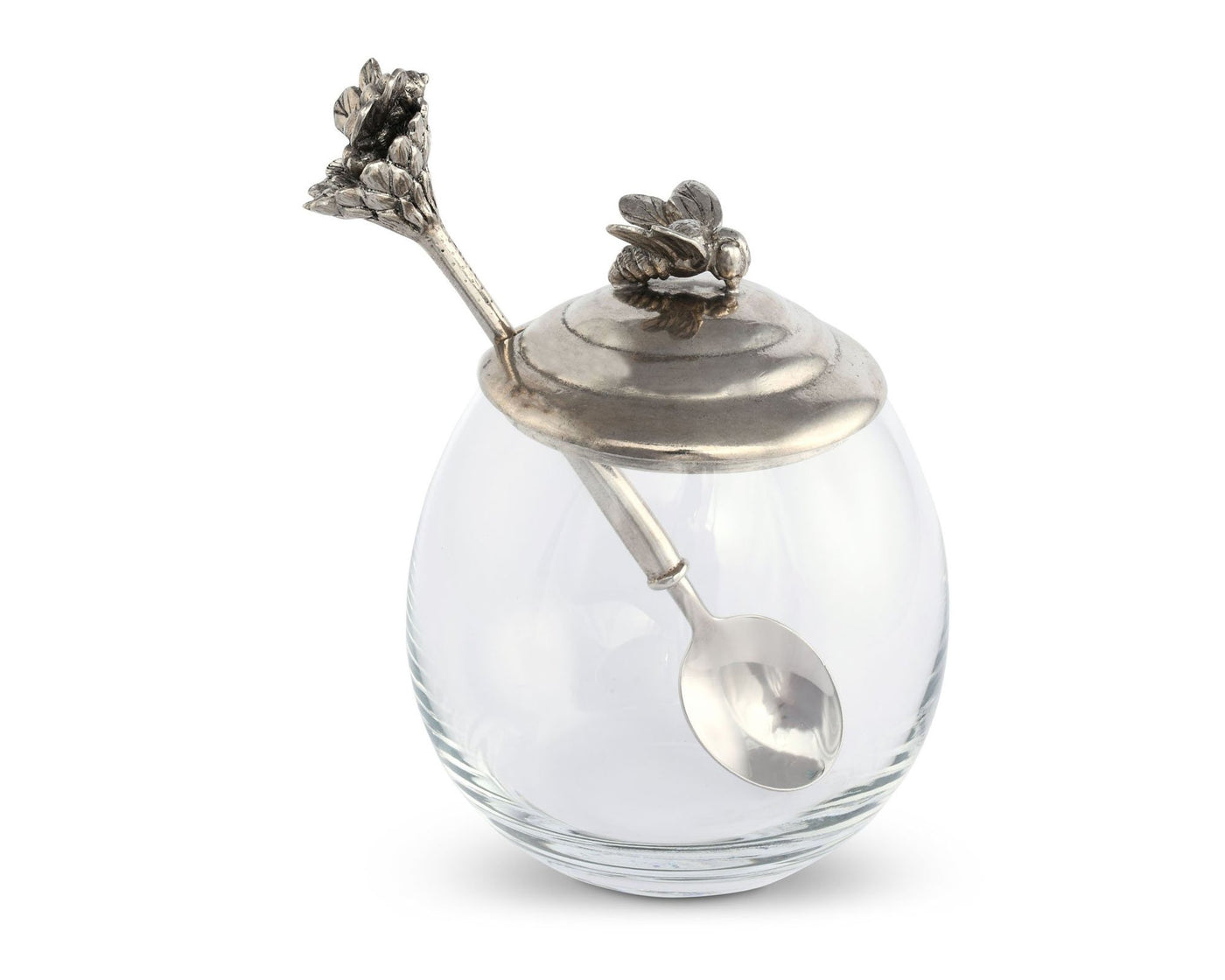 Bee Glass Honey Pot With Spoon
