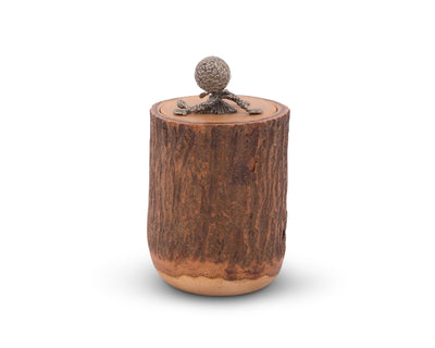 Pine Cone Wood Canister