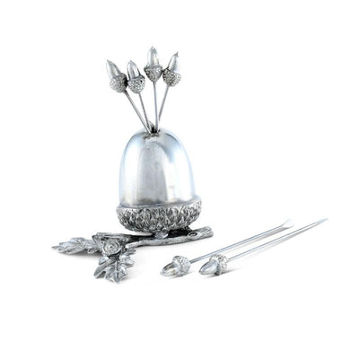 Pewter Acorn Cheese Pick Set