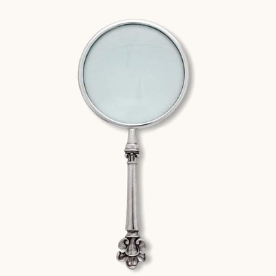 Pewter provencal pattern Magnifier 4"
