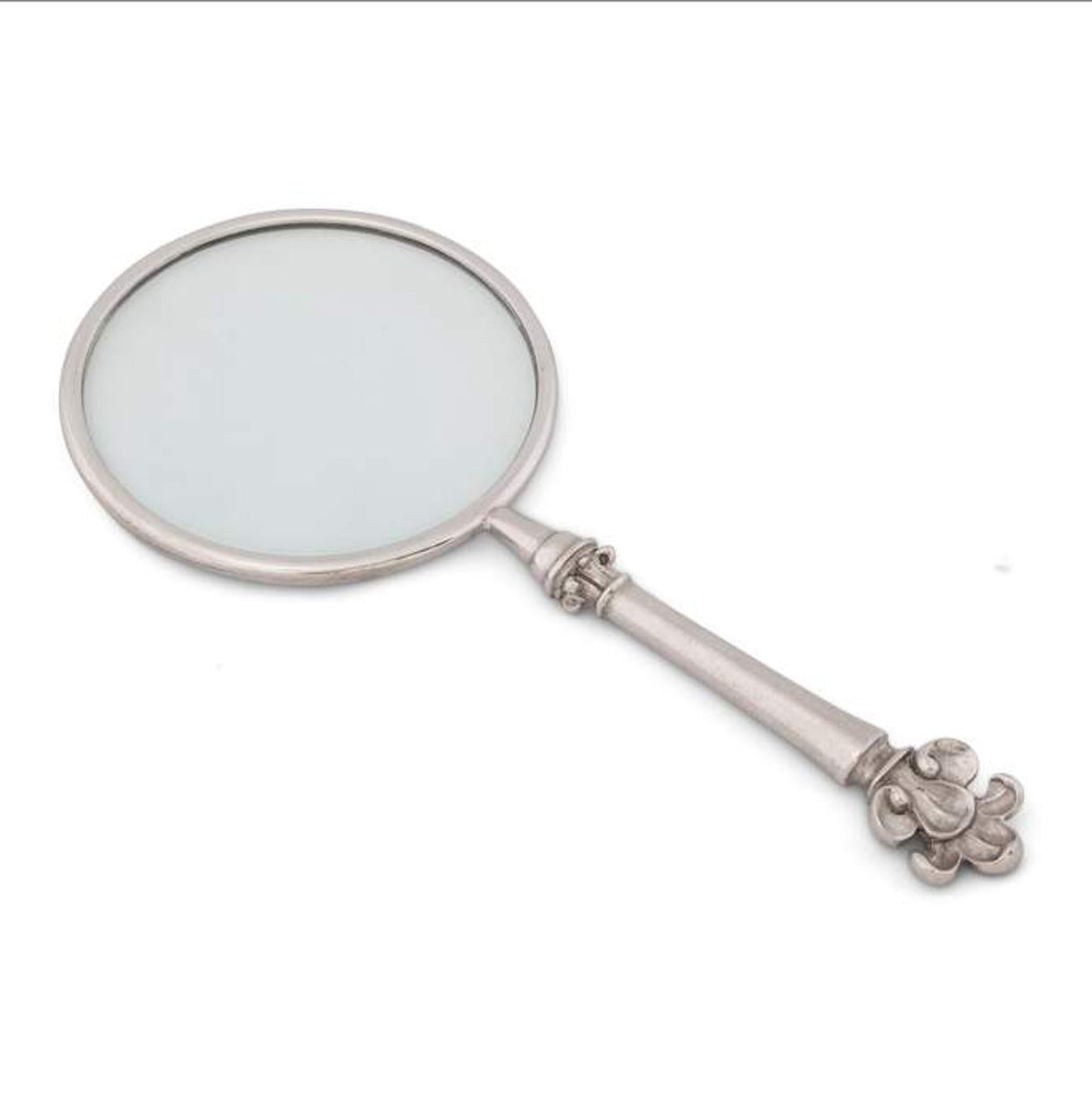 Pewter provencal pattern Magnifier 4"